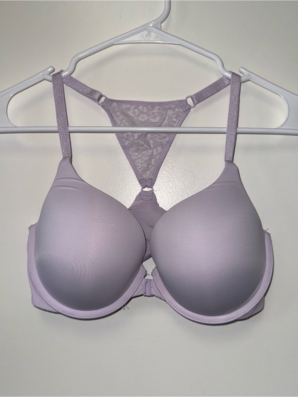 Victoria's Secret (34D) Purple T-Shirt Push Up Full Coverage Bra w Front Latch
